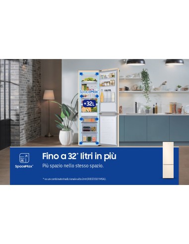 Samsung RB38C603DEL frigorifero Combinato EcoFlex AI Libera installazione con congelatore Wifi 2m 390 L Classe D, Sabbia