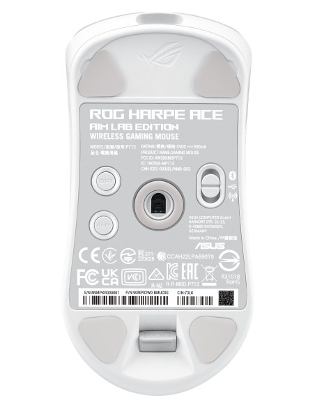 ASUS ROG Harpe Ace Aim Lab Edition mouse Ambidestro RF Wireless + Bluetooth + USB Type-C Opto-meccanico 36000 DPI