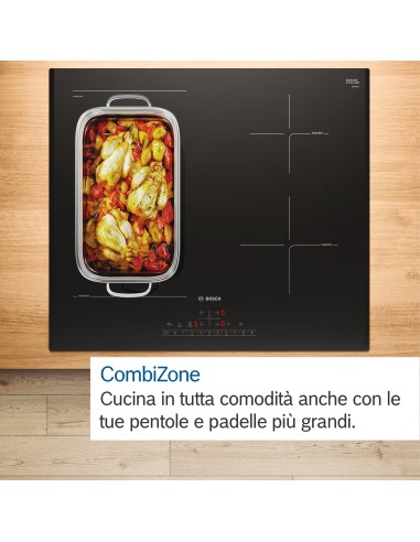 Bosch Serie 6 PVS645HB1E piano cottura Nero Da incasso 60 cm Piano cottura a induzione 4 Fornello(i)