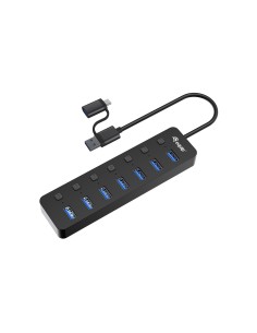 Equip 128965 hub di interfaccia USB 3.2 Gen 1 (3.1 Gen 1) Type-A 5000 Mbit s Nero