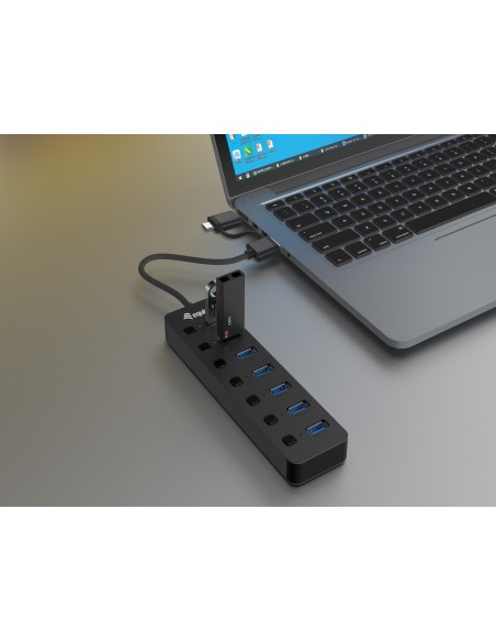 Equip 128965 hub di interfaccia USB 3.2 Gen 1 (3.1 Gen 1) Type-A 5000 Mbit s Nero