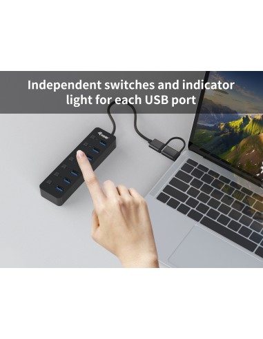 Equip 128965 hub di interfaccia USB 3.2 Gen 1 (3.1 Gen 1) Type-A 5000 Mbit s Nero