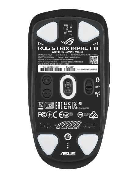 ASUS ROG Strix Impact III Wireless mouse Ambidestro RF senza fili + Bluetooth Ottico 36000 DPI