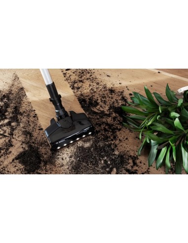 Bosch BBS711W scopa elettrica Aspirapolvere a bastone Batteria Secco Senza sacchetto 0,3 L Nero, Acciaio inossidabile, Bianco