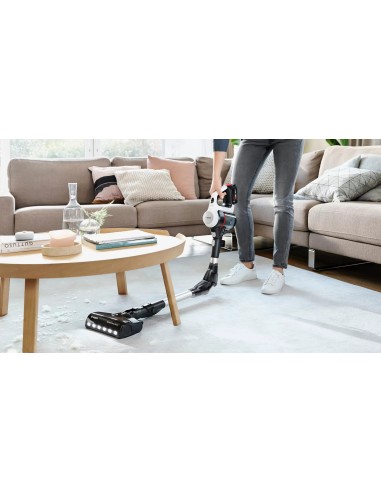 Bosch BBS711W scopa elettrica Aspirapolvere a bastone Batteria Secco Senza sacchetto 0,3 L Nero, Acciaio inossidabile, Bianco