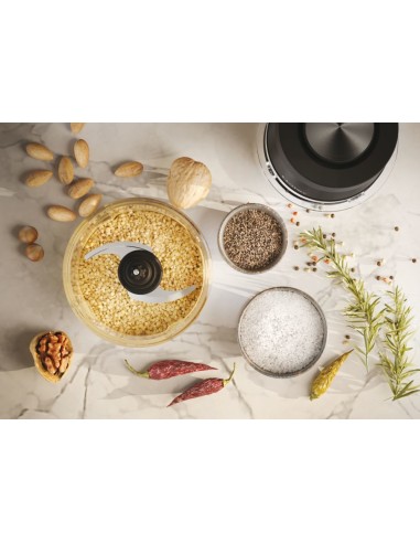 Haier Tritatutto I-Master Serie 5 Nero, 4 lame in acciaio inox, 2 livelli di velocità, Ciotola in vetro 0,5 L