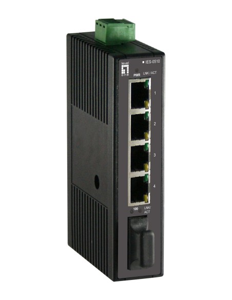 LevelOne IES-0510 switch di rete Non gestito Fast Ethernet (10 100) Nero