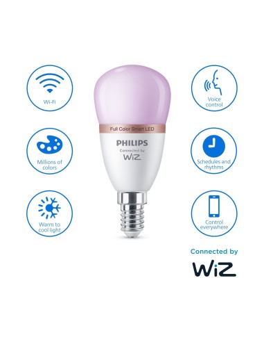 Philips LED Lampadina Smart Dimmerabile Luce Bianca o Colorata Attacco E14 40WSfera