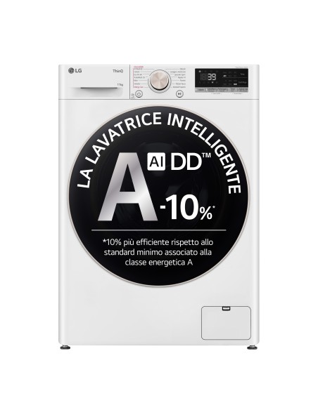 LG F4R7011TSWG Lavatrice 11kg AI DD, Classe A-10%, 1400 giri, TurboWash, Vapore