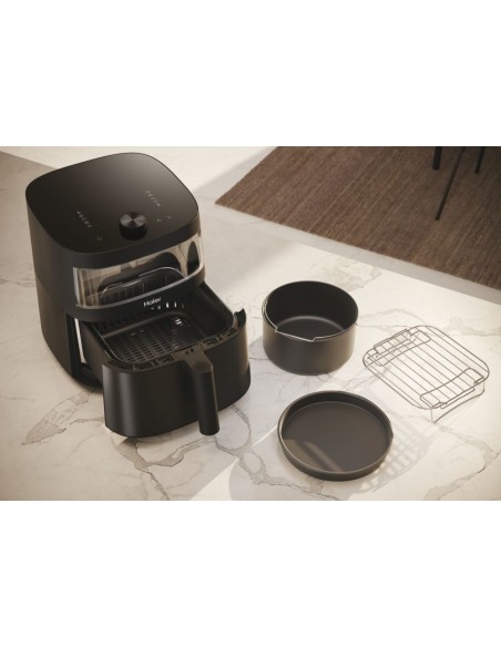 Haier Friggitrice ad aria I-Master Serie 5 Nero, Capacità 7 L, Range di temperatura 40°-200°, 9 in 1, Accessoriata