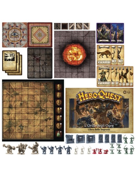 Hasbro Gaming Avalon Hill HeroQuest, pack delle Imprese L'Orda degli Ogre, dai 14 anni in su, da 2 a 5 giocatori, per giocare è