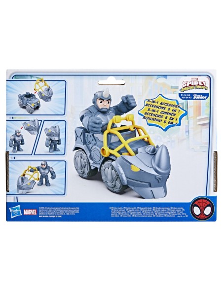Marvel Spidey e I Suoi Fantastici Amici, set Rhino Wracker, action figure con veicolo e accessorio, giocattoli per età