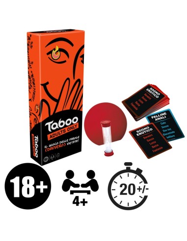 Hasbro Gaming Taboo Adults Only, gioco di società per soli adulti, giochi da tavolo per 4 o più giocatori