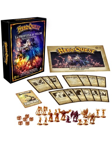 Hasbro Gaming Avalon Hill HeroQuest, pack delle imprese La Profezia di Telor, dai 14 anni in su, da 2 a 5 giocatori, richiede