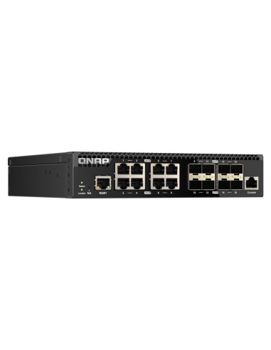 QNAP QSW-M3216R-8S8T switch di rete Gestito L2 L3 10G Ethernet (100 1000 10000) 1U Nero