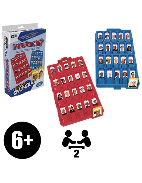 Hasbro Gaming Indovina Chi? I Gioca Ovunque, il gioco originale dei volti misteriosi per bambini e bambine, gioco portatile per