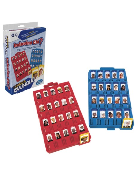 Hasbro Gaming Indovina Chi? I Gioca Ovunque, il gioco originale dei volti misteriosi per bambini e bambine, gioco portatile per
