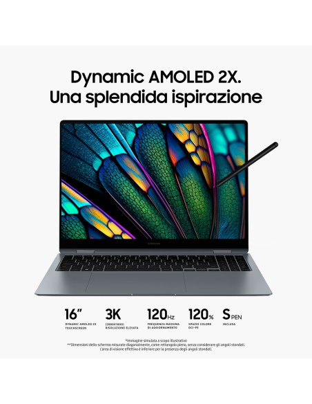 Samsung Galaxy Book4 Pro 360 Intel Core Ultra 7 155H Ibrido (2 in 1) 40,6 cm (16") Touch screen WQXGA+ 16 GB LPDDR5x-SDRAM 1 TB