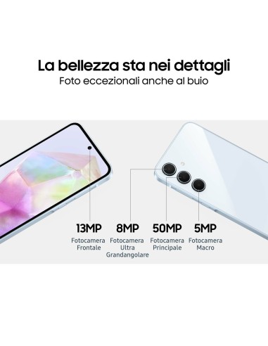 Samsung Galaxy A35 5G Display FHD+ Super AMOLED 6.6”, Android 14, 6GB RAM, 128GB, Dual SIM, Batteria 5.000 mAh, Awesome Lemon