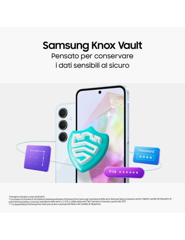 Samsung Galaxy A35 5G Display FHD+ Super AMOLED 6.6”, Android 14, 8GB RAM, 256GB, Dual SIM, Batteria 5.000 mAh, Awesome Iceblue