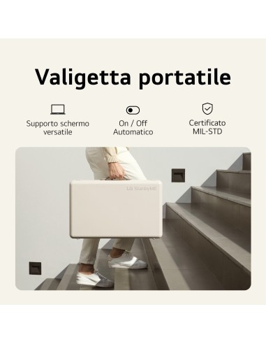 LG StanbyME Go 27LX5QKNA Schermo 27'' Touchscreen, portatile, Batteria, WebOS