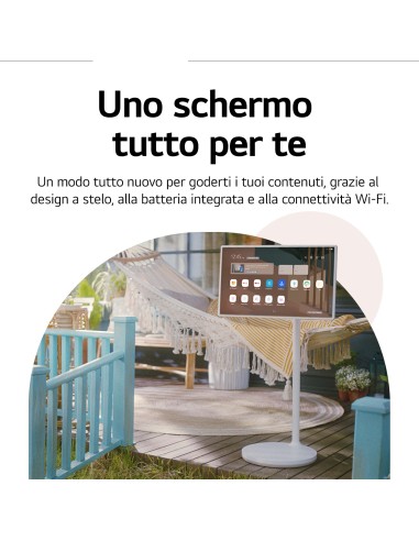 LG StanbyME 27ART10 Schermo 27'' Touchscreen, Base con ruote, Batteria, WebOS