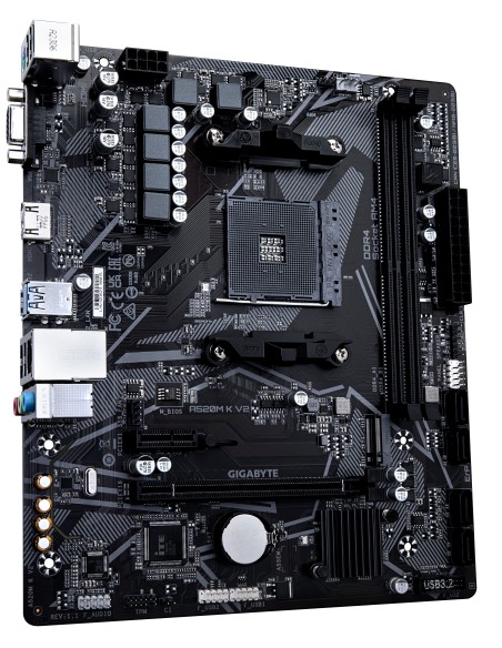 Gigabyte Scheda madre A520M K V2 - Supporta CPU AMD Ryzen serie 5000 AM4, fino a 5100MHz DDR4 (OC), PCIe Gen3 x4 M.2, LAN GbE,
