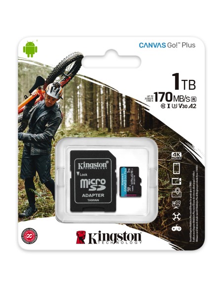 Kingston Technology Scheda microSDXC Canvas Go Plus 170R A2 U3 V30 da 1TB + adattatore