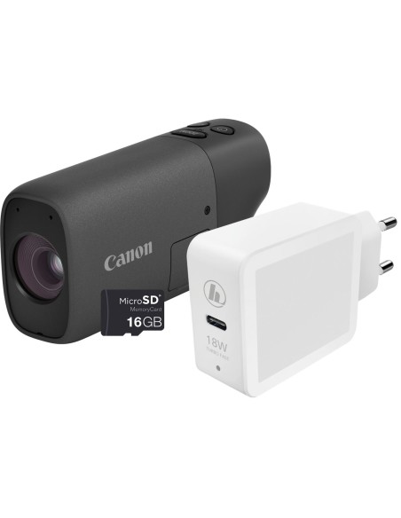 Canon PowerShot ZOOM, fotocamera compatta in stile monocolo, kit essenziale, bianco