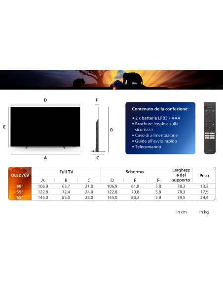 Philips Ambilight TV 55OLED769 55" 139cm 4K UHD Dolby Vision and Dolby Atmos Titan OS