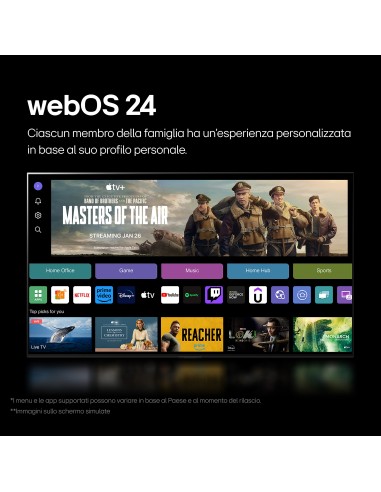 LG OLED evo G4 55'' Serie G4S OLED55G46LS, TV 4K, 4 HDMI, Base inclusa, SMART TV 2024