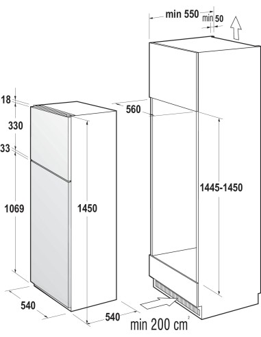 Hisense RI1P205NEWE frigorifero con congelatore Da incasso 205 L E Bianco