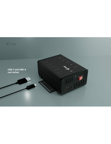 i-tec USB-C USB-A Metal Charging + data HUB, 15W per port, 10x USB-C