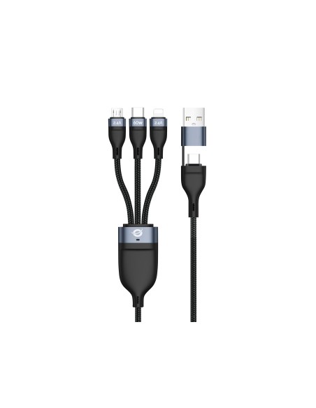 Conceptronic ETTA05B15 cavo USB 1,5 m USB 2.0 USB C USB C Micro-USB B Lightning Nero