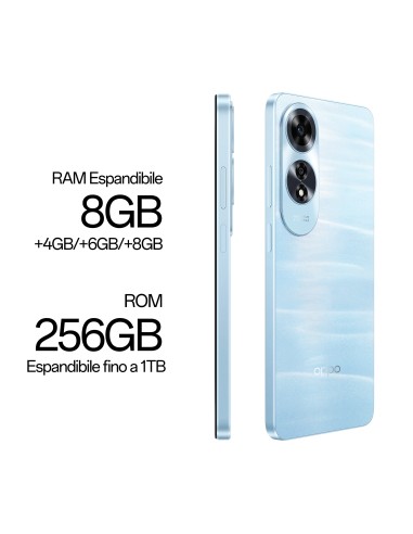 OPPO A60 Smartphone, AI Doppia Fotocamera 50+2MP, Selfie 8MP, Display 6.67” 90HZ LCD HD+, 5000mAh, RAM 8(Esp4GB 6GB 8GB)+ROM