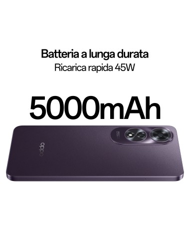 OPPO A60 Smartphone, AI Doppia Fotocamera 64+2MP, Selfie 8MP, Display 6.67” 90HZ AMOLED HD+, 5000mAh, RAM 8(Esp4GB 6GB 8GB)+ROM