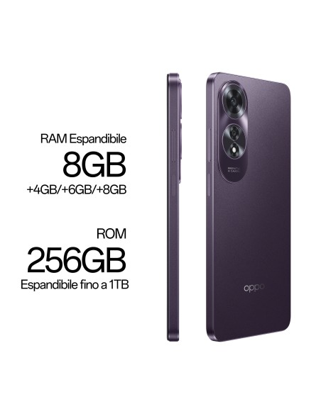 OPPO A60 Smartphone, AI Doppia Fotocamera 64+2MP, Selfie 8MP, Display 6.67” 90HZ AMOLED HD+, 5000mAh, RAM 8(Esp4GB 6GB 8GB)+ROM