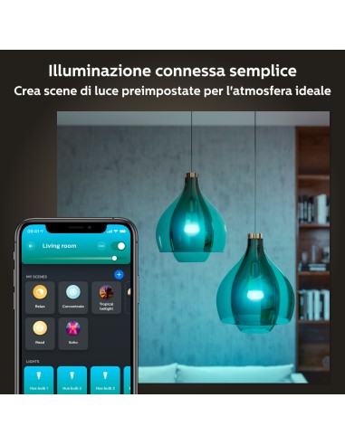 Philips Hue White and Color ambiance 4 Lampadine Smart E27 60 W