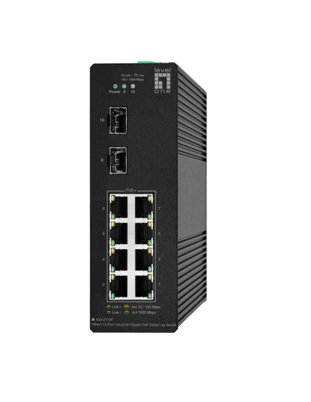 LevelOne IGS-2110P switch di rete Gestito L2 Gigabit Ethernet (10 100 1000) Supporto Power over Ethernet (PoE) Nero