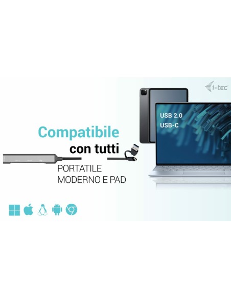 i-tec USB-C USB-A Metal HUB 1x USB 3.0 + 3x USB 2.0