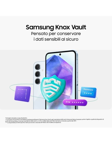 Samsung Galaxy A55 5G Display FHD+ Super AMOLED 6.6”, Android 14, 8GB RAM, 128GB, Dual SIM, Batteria 5.000 mAh, Awesome Lilac