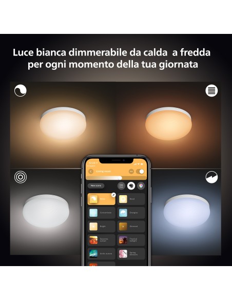 Philips Hue White and Color ambiance Flourish Plafoniera Smart Bianco in Vetro