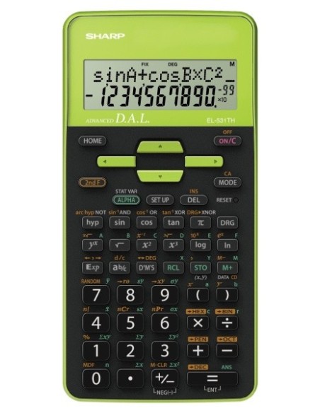 Sharp EL-531TH calcolatrice Tasca Calcolatrice scientifica Nero, Verde