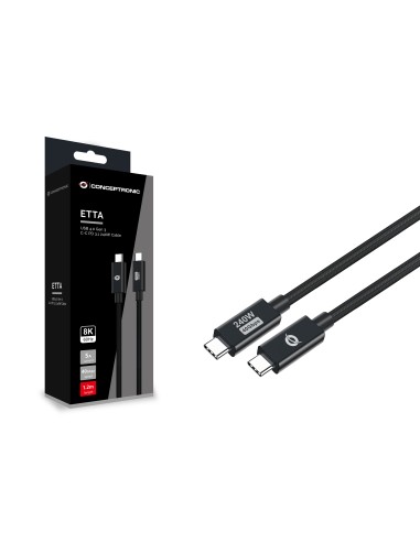 Conceptronic ETTA04B12 cavo USB 1,2 m USB4 Gen 3x2 USB C Nero