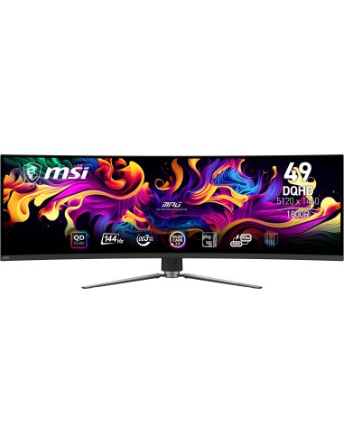MSI MPG 491CQP QD-OLED Monitor PC 124,5 cm (49") 5120 x 1440 Pixel DQHD QDOLED Nero
