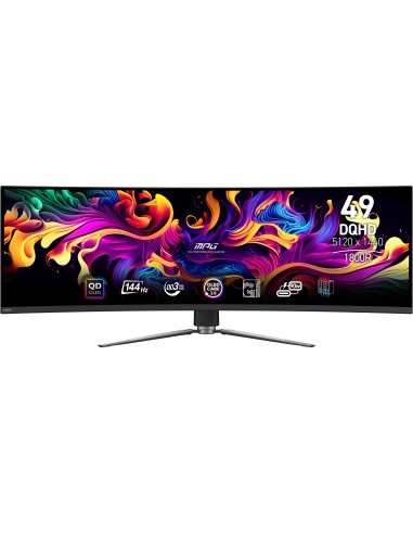 MSI MPG 491CQP QD-OLED Monitor PC 124,5 cm (49") 5120 x 1440 Pixel DQHD QDOLED Nero