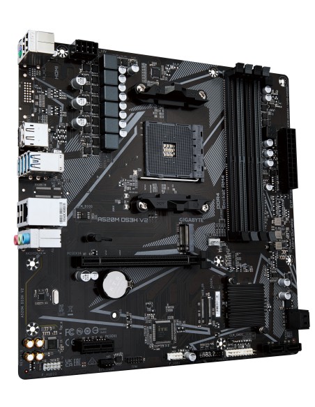Gigabyte Scheda madre A520M DS3H V2 - Supporta CPU AMD Ryzen serie 5000 AM4, fino a 4733 MHz DDR4 (OC), PCIe 3.0 x16, LAN GbE,
