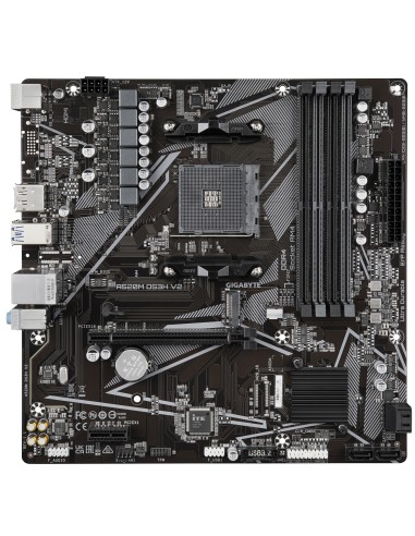 Gigabyte Scheda madre A520M DS3H V2 - Supporta CPU AMD Ryzen serie 5000 AM4, fino a 4733 MHz DDR4 (OC), PCIe 3.0 x16, LAN GbE,