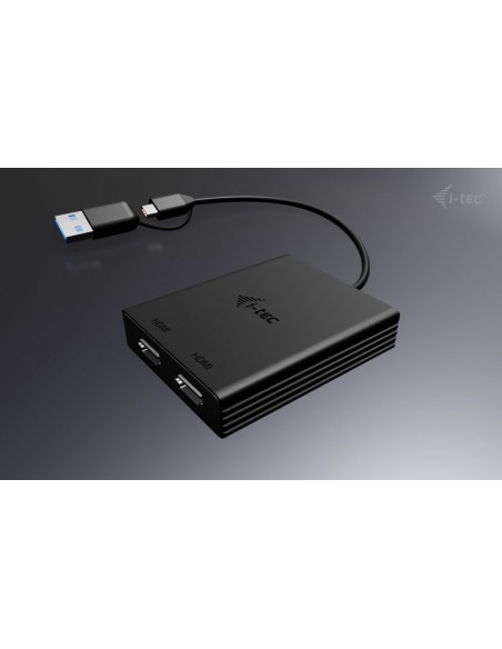 i-tec USB-A USB-C Dual 4K 60 Hz HDMI Video Adapter