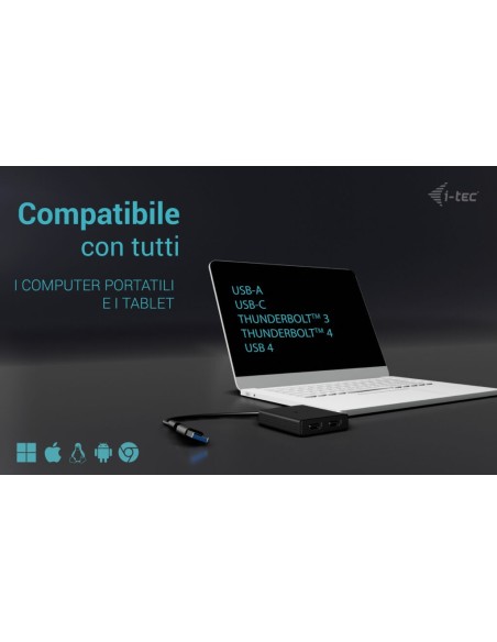 i-tec USB-A USB-C Dual 4K 60 Hz HDMI Video Adapter